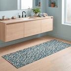 Abbey2 Modern Mosaic Dot Speckled Emerald Teal Washable Indoor Outdoor Rug - RugzellaDigital Print RugRugzellaRugzellaBBB394-RECT-24x47-60x120cmRGZLLA114456Rectangle2' x 3'11" (60x120 cm)RUNNER | Abbey2 runner bathroom