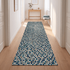 Abbey2 Modern Mosaic Dot Speckled Emerald Teal Washable Indoor Outdoor Rug - RugzellaDigital Print RugRugzellaRugzellaBBB394-RECT-24x47-60x120cmRGZLLA114456Rectangle2' x 3'11" (60x120 cm)RUNNER | Abbey2 runner hallway