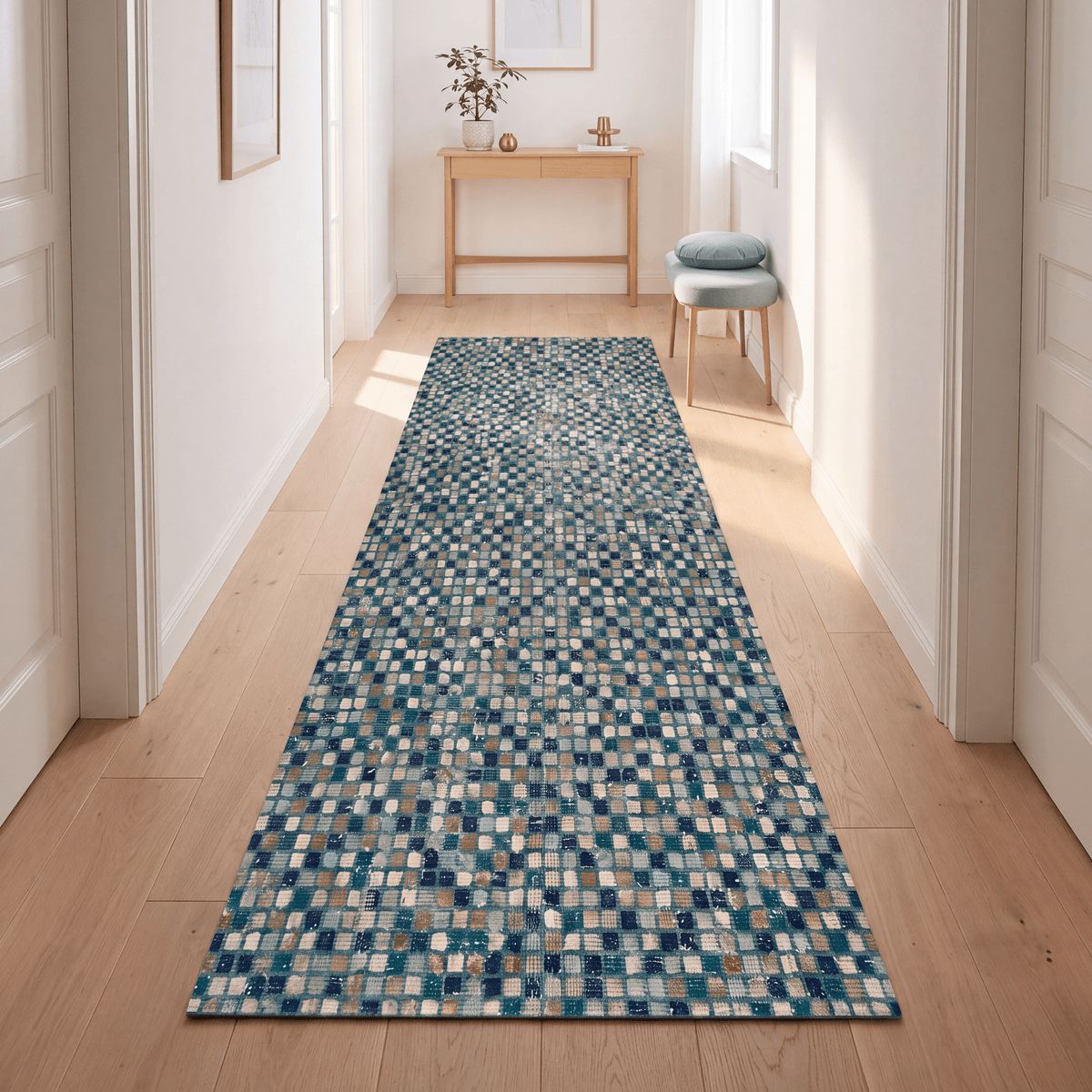 Abbey2 Modern Mosaic Dot Speckled Emerald Teal Washable Indoor Outdoor Rug - RugzellaDigital Print RugRugzellaRugzellaBBB394-RECT-24x47-60x120cmRGZLLA114456Rectangle2' x 3'11" (60x120 cm)RUNNER | Abbey2 runner hallway