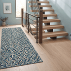 Abbey2 Modern Mosaic Dot Speckled Emerald Teal Washable Indoor Outdoor Rug - RugzellaDigital Print RugRugzellaRugzellaBBB394-RECT-24x47-60x120cmRGZLLA114456Rectangle2' x 3'11" (60x120 cm)RUNNER | Abbey2 runner staircase
