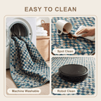 Abbey2 Modern Mosaic Dot Speckled Emerald Teal Washable Indoor Outdoor Rug - RugzellaDigital Print RugRugzellaRugzellaBBB394-RECT-24x47-60x120cmRGZLLA114456Rectangle2' x 3'11" (60x120 cm)SHARED | Abbey2 feature clean