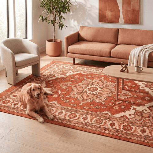 Agrimony Modern Distressed Solid Rust Ember Sand Washable Indoor Outdoor Entryway Rug - RugzellaDigital Print RugRugzellaRugzellaBBB487-RECT-24x47-60x120cmRGZLLA147621Rectangle2' x 3'11" (60x120 cm)RECTANGLE | Agrimony rectangle livingroom