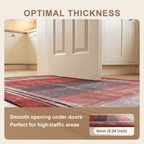 Angelica Modern Brushstroke Stripe Ember Ink Bone Washable Indoor Outdoor Entryway Rug - RugzellaDigital Print RugRugzellaRugzellaBBB489-RECT-24x47-60x120cmRGZLLA147956Rectangle2' x 3'11" (60x120 cm)SHARED | Angelica feature thickness