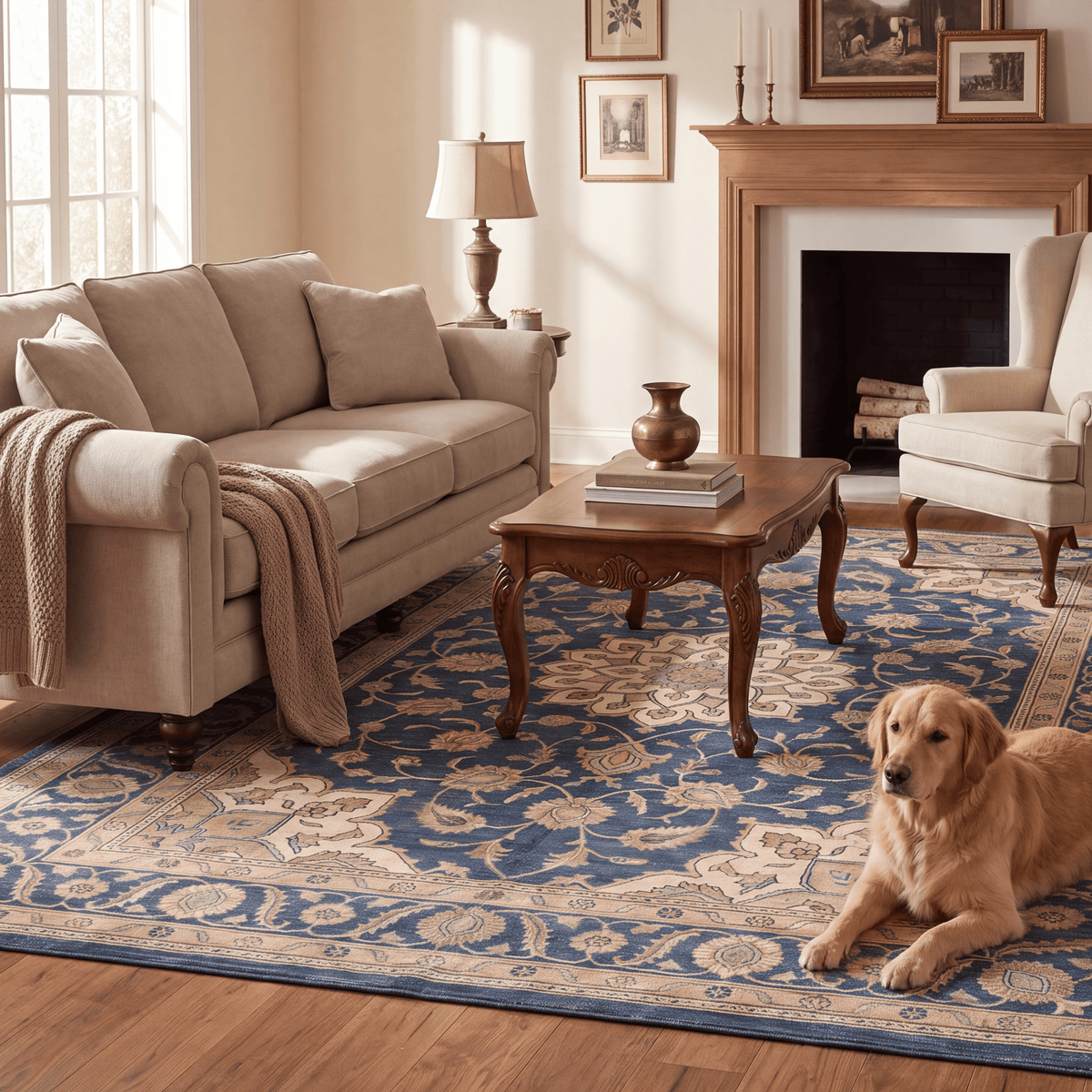 Atoll2 Traditional Medallion Border Navy Cream Faded Washable Indoor Outdoor Entryway Rug - RugzellaDigital Print RugRugzellaRugzellaBBB392-RECT-24x47-60x120cmRGZLLA113786Rectangle2' x 3'11" (60x120 cm)RECTANGLE | Atoll2 rectangle livingroom