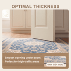 Atoll2 Traditional Medallion Border Navy Cream Faded Washable Indoor Outdoor Entryway Rug - RugzellaDigital Print RugRugzellaRugzellaBBB392-RECT-24x47-60x120cmRGZLLA113786Rectangle2' x 3'11" (60x120 cm)SHARED | Atoll2 feature thickness