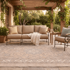 Atrium2 Distressed Medallion Traditional Vintage Style Beige Grey Blush Cream Washable Indoor Outdoor Rug - RugzellaDigital Print RugRugzellaRugzellaBBB404-RECT-24x47-60x120cmRGZLLA117136Rectangle2' x 3'11" (60x120 cm)RECTANGLE | Atrium2 rectangle outdoor