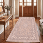Atrium2 Distressed Medallion Traditional Vintage Style Beige Grey Blush Cream Washable Indoor Outdoor Rug - RugzellaDigital Print RugRugzellaRugzellaBBB404-RECT-24x47-60x120cmRGZLLA117136Rectangle2' x 3'11" (60x120 cm)RUNNER | Atrium2 runner entryway