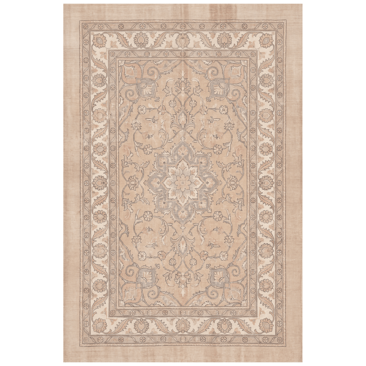 Atrium2 Distressed Medallion Traditional Vintage Style Beige Grey Blush Cream Washable Indoor Outdoor Rug - RugzellaDigital Print RugRugzellaRugzellaBBB404-RECT-24x47-60x120cmRGZLLA117136Rectangle2' x 3'11" (60x120 cm)RECTANGLE | HERO | Atrium2 rectangle