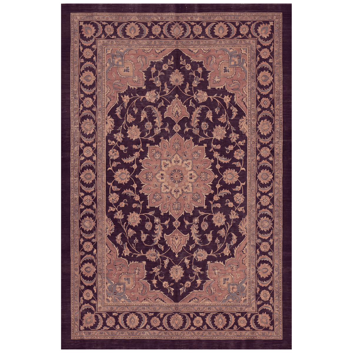 Avens Traditional Overdyed Medallion Aubergine Rose Ivory Washable Indoor Outdoor Entryway Rug - RugzellaDigital Print RugRugzellaRugzellaBBB491-RECT-24x47-60x120cmRGZLLA148626Rectangle2' x 3'11" (60x120 cm)RECTANGLE | HERO | Avens rectangle
