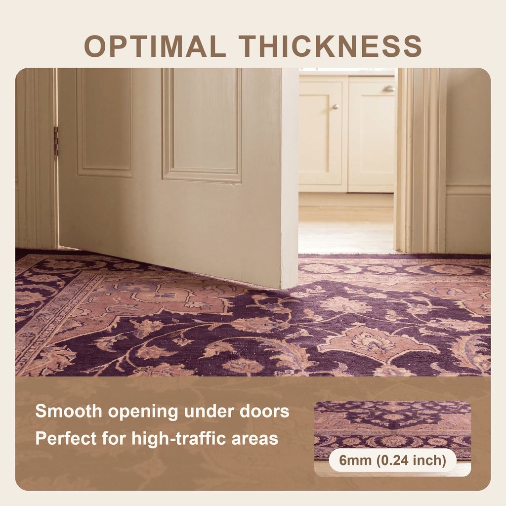 Avens Traditional Overdyed Medallion Aubergine Rose Ivory Washable Indoor Outdoor Entryway Rug - RugzellaDigital Print RugRugzellaRugzellaBBB491-RECT-24x47-60x120cmRGZLLA148626Rectangle2' x 3'11" (60x120 cm)SHARED | Avens feature thickness