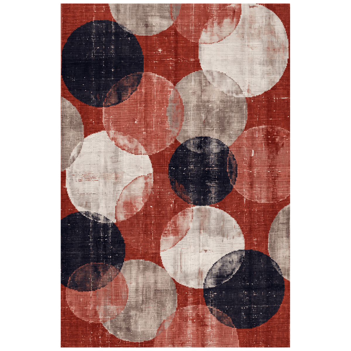 Balmleaf Modern Overlapping Circles Ember Orange Ink Blue Bone Washable Indoor Outdoor Entryway Rug - RugzellaDigital Print RugRugzellaRugzellaBBB492-RECT-24x47-60x120cmRGZLLA148961Rectangle2' x 3'11" (60x120 cm)RECTANGLE | HERO | Balmleaf rectangle