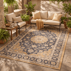 Barberry Distressed Medallion Traditional Mustard Charcoal Ivory Washable Indoor Outdoor Entryway Rug - RugzellaDigital Print RugRugzellaRugzellaBBB493-RECT-24x47-60x120cmRGZLLA149296Rectangle2' x 3'11" (60x120 cm)RECTANGLE | Barberry rectangle outdoor