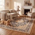 Barberry Distressed Medallion Traditional Mustard Charcoal Ivory Washable Indoor Outdoor Entryway Rug - RugzellaDigital Print RugRugzellaRugzellaBBB493-RECT-24x47-60x120cmRGZLLA149296Rectangle2' x 3'11" (60x120 cm)RECTANGLE | Barberry rectangle livingroom