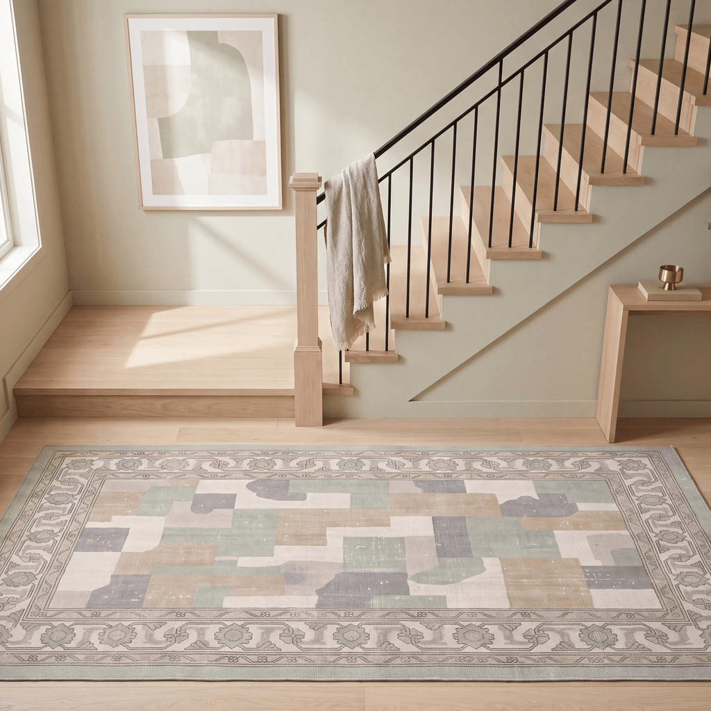 Bazaar2 Modern Mosaic Dot Speckled Sage Green Beige Washable Indoor Outdoor Rug - RugzellaDigital Print RugRugzellaRugzellaBBB397-RECT-24x47-60x120cmRGZLLA115461Rectangle2' x 3'11" (60x120 cm)RUNNER | Bazaar2 runner staircase