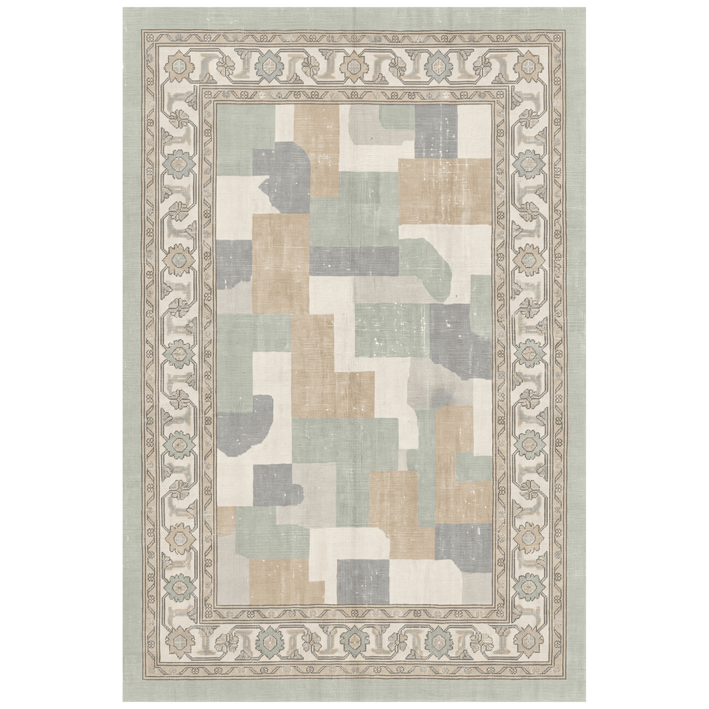 Bazaar2 Modern Mosaic Dot Speckled Sage Green Beige Washable Indoor Outdoor Rug - RugzellaDigital Print RugRugzellaRugzellaBBB397-RECT-24x47-60x120cmRGZLLA115461Rectangle2' x 3'11" (60x120 cm)RECTANGLE | HERO | Bazaar2 rectangle