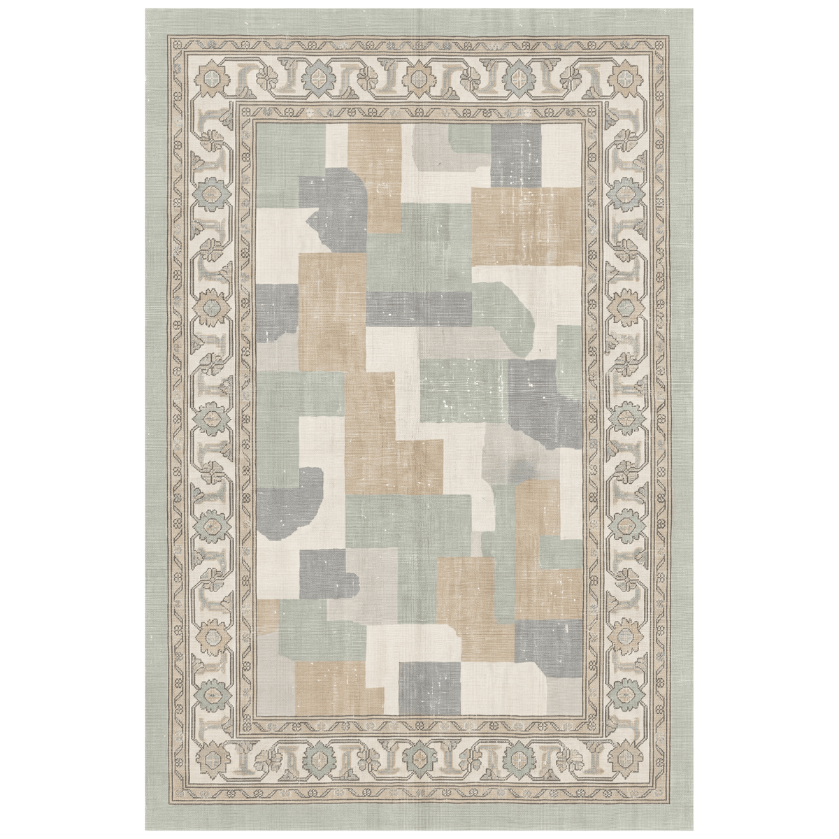 Bazaar2 Modern Mosaic Dot Speckled Sage Green Beige Washable Indoor Outdoor Rug - RugzellaDigital Print RugRugzellaRugzellaBBB397-RECT-24x47-60x120cmRGZLLA115461Rectangle2' x 3'11" (60x120 cm)RECTANGLE | HERO | Bazaar2 rectangle