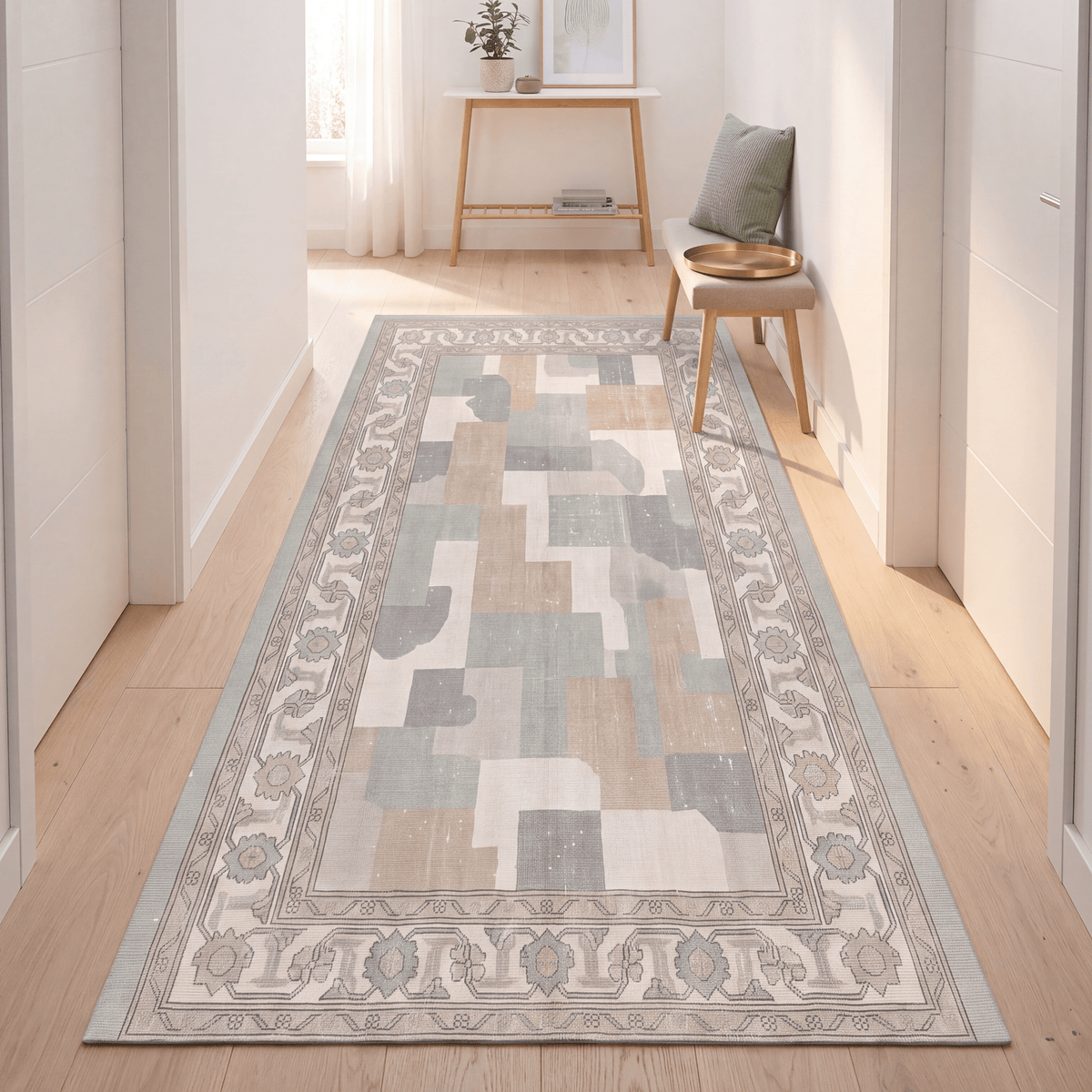 Bazaar2 Modern Mosaic Dot Speckled Sage Green Beige Washable Indoor Outdoor Rug - RugzellaDigital Print RugRugzellaRugzellaBBB397-RECT-24x47-60x120cmRGZLLA115461Rectangle2' x 3'11" (60x120 cm)RUNNER | Bazaar2 runner hallway