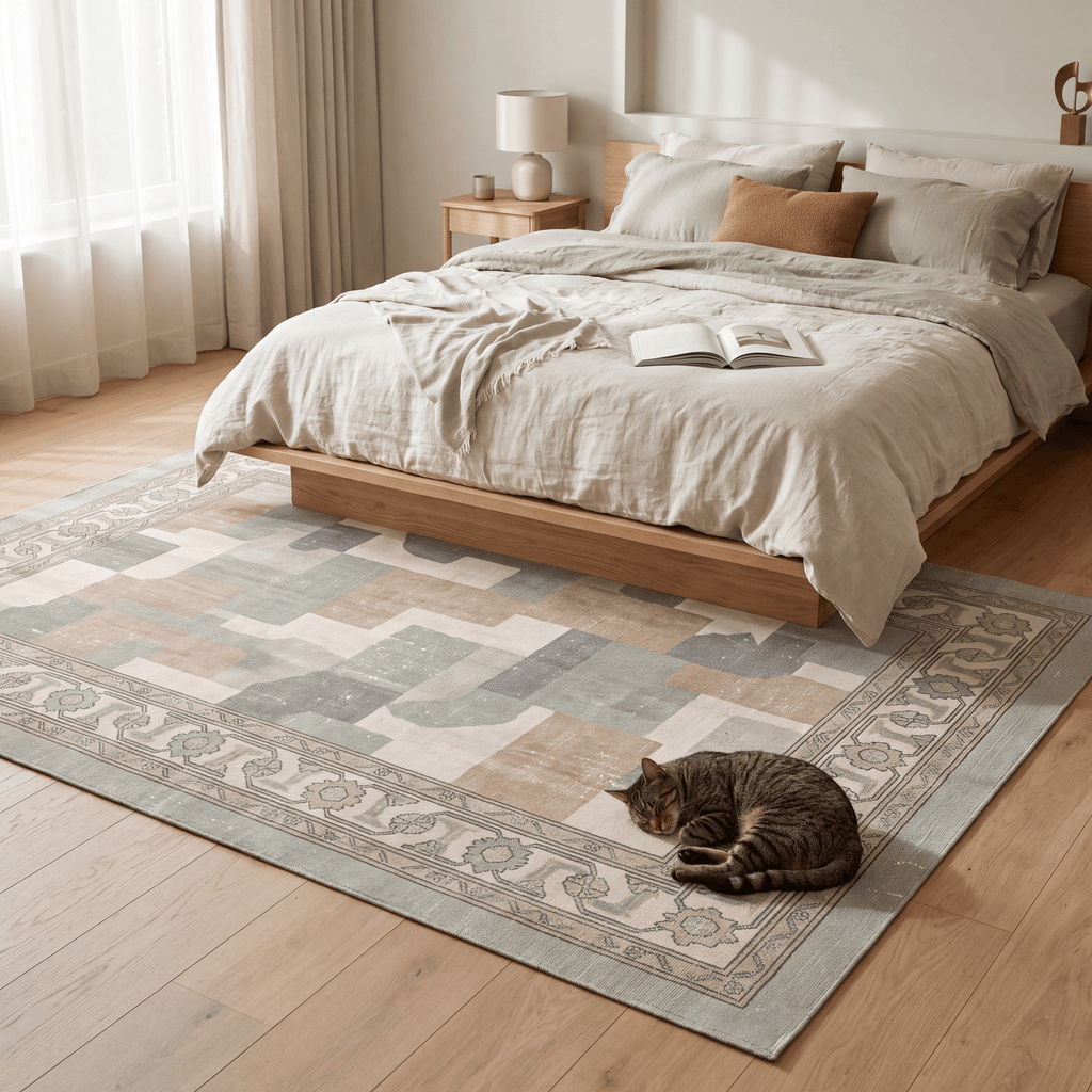 Bazaar2 Modern Mosaic Dot Speckled Sage Green Beige Washable Indoor Outdoor Rug - RugzellaDigital Print RugRugzellaRugzellaBBB397-RECT-24x47-60x120cmRGZLLA115461Rectangle2' x 3'11" (60x120 cm)RECTANGLE | Bazaar2 rectangle bedroom