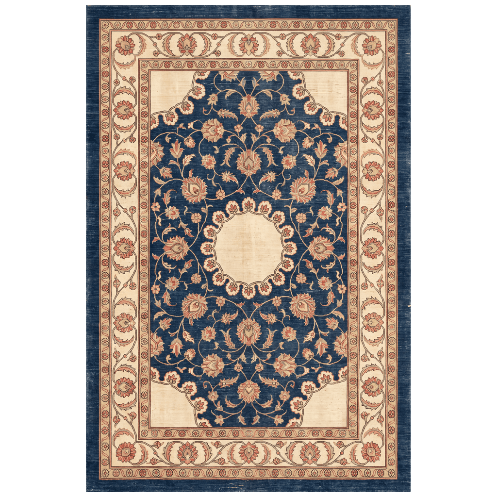 Beacon2 Traditional Medallion Border Persian Style Indigo Ivory Red Washable Indoor Outdoor Entryway Rug - RugzellaDigital Print RugRugzellaRugzellaBBB384-RECT-24x47-60x120cmRGZLLA111776Rectangle2' x 3'11" (60x120 cm)RECTANGLE | HERO | Beacon2 rectangle