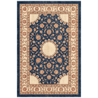 Beacon2 Traditional Medallion Border Persian Style Indigo Ivory Red Washable Indoor Outdoor Entryway Rug - RugzellaDigital Print RugRugzellaRugzellaBBB384-RECT-24x47-60x120cmRGZLLA111776Rectangle2' x 3'11" (60x120 cm)RECTANGLE | HERO | Beacon2 rectangle