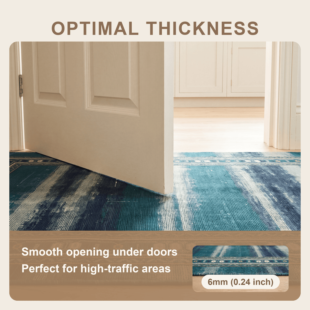 Bedstraw Modern Minimalist Border Emerald Teal Ink Abrash Washable Indoor Outdoor Entryway Rug - RugzellaDigital Print RugRugzellaRugzellaBBB495-RECT-24x47-60x120cmRGZLLA149966Rectangle2' x 3'11" (60x120 cm)SHARED | Bedstraw feature thickness