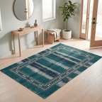 Bedstraw Modern Minimalist Border Emerald Teal Ink Abrash Washable Indoor Outdoor Entryway Rug - RugzellaDigital Print RugRugzellaRugzellaBBB495-RECT-24x47-60x120cmRGZLLA149966Rectangle2' x 3'11" (60x120 cm)RECTANGLE | Bedstraw rectangle entryway