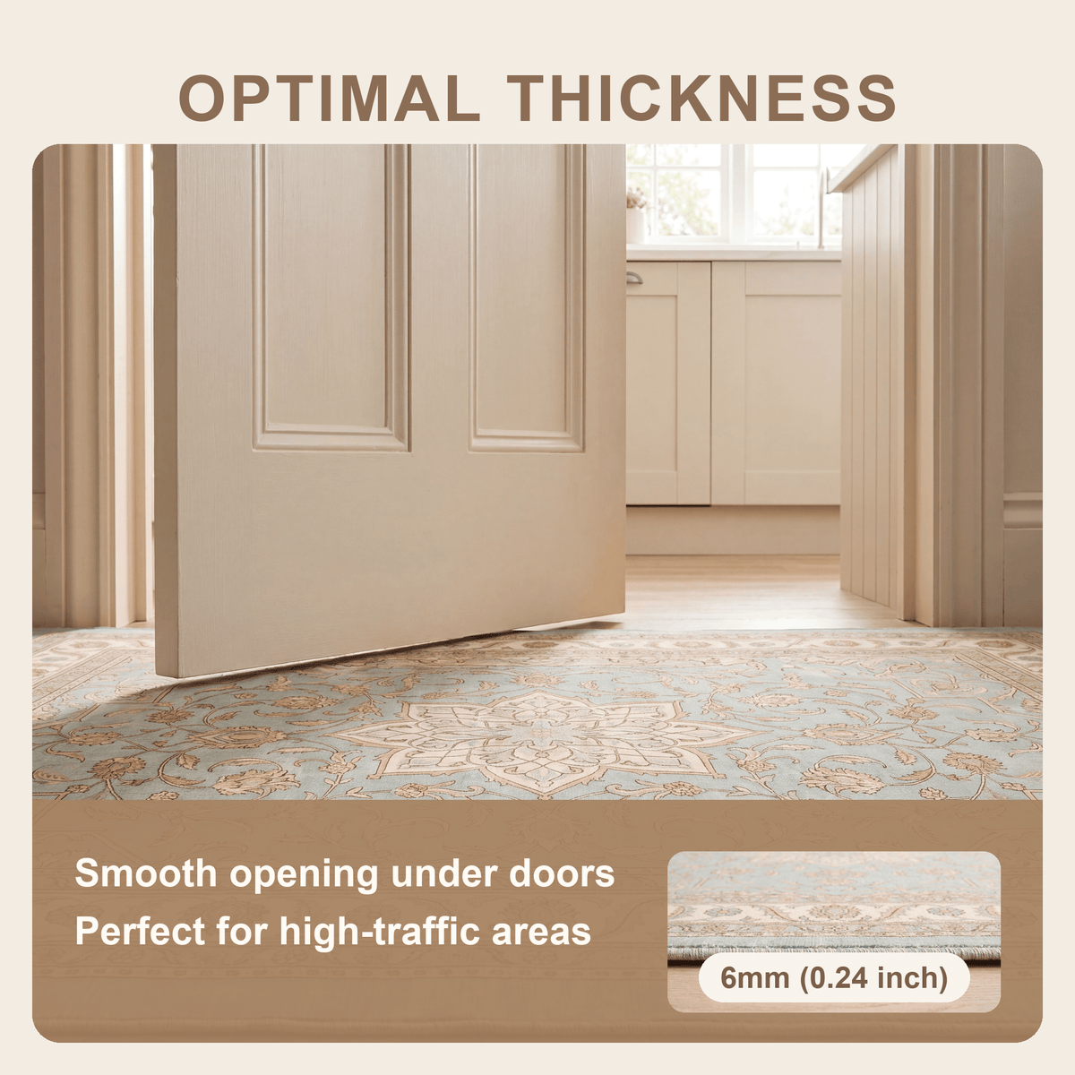 Beechnut Traditional Medallion Border Teal Ivory Rust Washable Indoor Outdoor Entryway Rug - RugzellaDigital Print RugRugzellaRugzellaBBB496-RECT-24x47-60x120cmRGZLLA150301Rectangle2' x 3'11" (60x120 cm)SHARED | Beechnut feature thickness