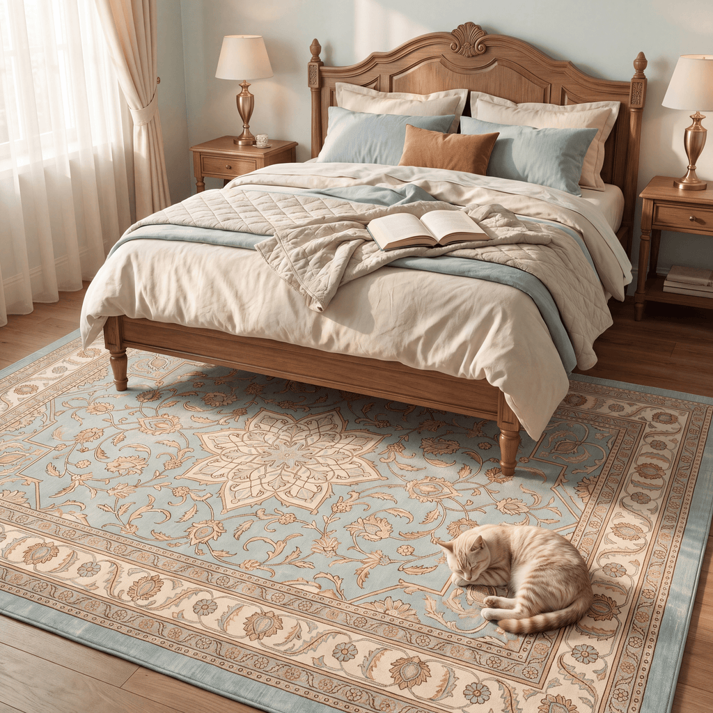 Beechnut Traditional Medallion Border Teal Ivory Rust Washable Indoor Outdoor Entryway Rug - RugzellaDigital Print RugRugzellaRugzellaBBB496-RECT-24x47-60x120cmRGZLLA150301Rectangle2' x 3'11" (60x120 cm)RECTANGLE | Beechnut rectangle bedroom