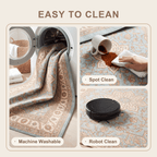 Beechnut Traditional Medallion Border Teal Ivory Rust Washable Indoor Outdoor Entryway Rug - RugzellaDigital Print RugRugzellaRugzellaBBB496-RECT-24x47-60x120cmRGZLLA150301Rectangle2' x 3'11" (60x120 cm)SHARED | Beechnut feature clean
