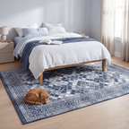 Bellflower Modern Speckled Mosaic Dot Indigo Blue Storm Gray Chalk White Washable Indoor Outdoor Entryway Rug - RugzellaDigital Print RugRugzellaRugzellaBBB497-RECT-24x47-60x120cmRGZLLA150636Rectangle2' x 3'11" (60x120 cm)RECTANGLE | Bellflower rectangle bedroom