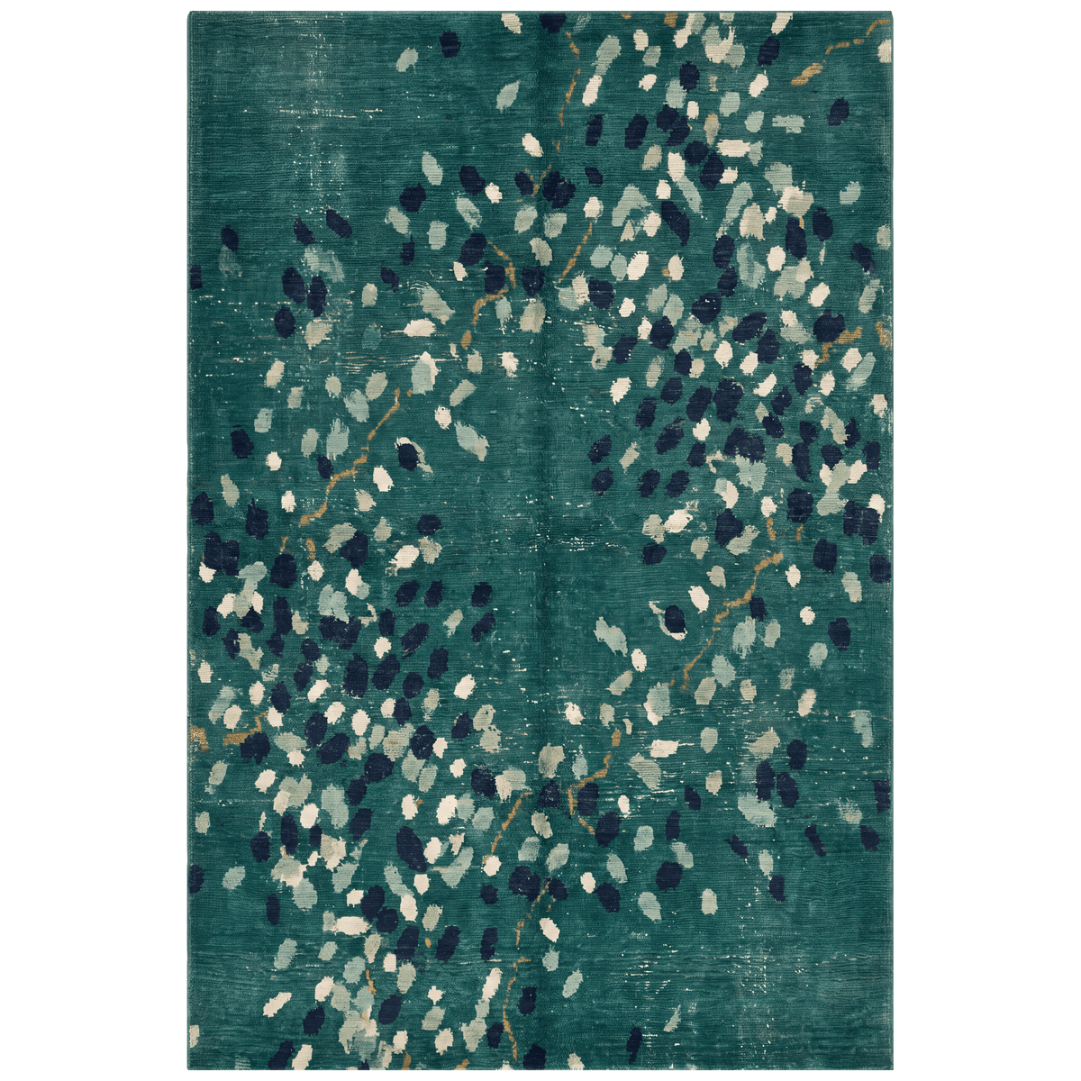 Bindweed Modern Speckled Mosaic Dot Emerald Teal Ink Washable Indoor Outdoor Entryway Rug - RugzellaDigital Print RugRugzellaRugzellaBBB498-RECT-24x47-60x120cmRGZLLA150971Rectangle2' x 3'11" (60x120 cm)RECTANGLE | HERO | Bindweed rectangle