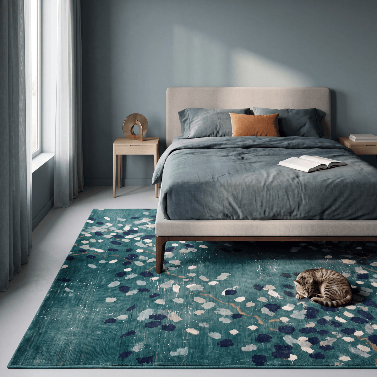 Bindweed Modern Speckled Mosaic Dot Emerald Teal Ink Washable Indoor Outdoor Entryway Rug - RugzellaDigital Print RugRugzellaRugzellaBBB498-RECT-24x47-60x120cmRGZLLA150971Rectangle2' x 3'11" (60x120 cm)RECTANGLE | Bindweed rectangle bedroom