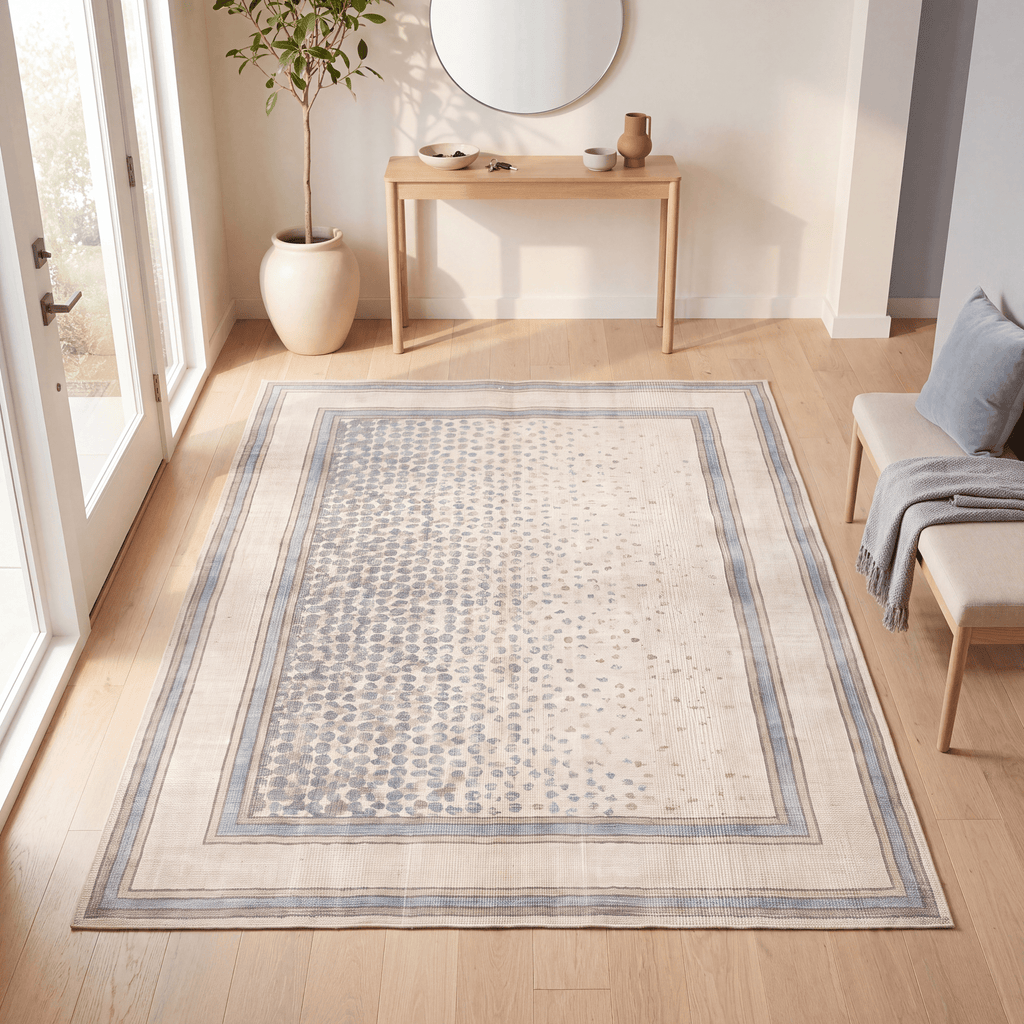 Bistort Modern Speckled Mosaic Dot Cream Grey Soft Blue Tan Washable Indoor Outdoor Entryway Rug - RugzellaDigital Print RugRugzellaRugzellaBBB499-RECT-24x47-60x120cmRGZLLA151306Rectangle2' x 3'11" (60x120 cm)RECTANGLE | Bistort rectangle entryway