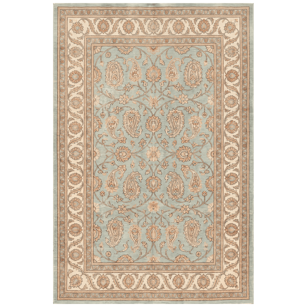 Bittercress Traditional All Over Floral Border Teal Ivory Rust Washable Indoor Outdoor Entryway Rug - RugzellaDigital Print RugRugzellaRugzellaBBB500-RECT-24x47-60x120cmRGZLLA151641Rectangle2' x 3'11" (60x120 cm)RECTANGLE | HERO | Bittercress rectangle