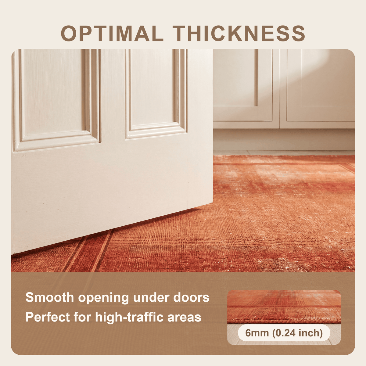 Blaeberry Modern Minimalist Border Abrash Rust Ember Sand Washable Indoor Outdoor Entryway Rug - RugzellaDigital Print RugRugzellaRugzellaBBB501-RECT-24x47-60x120cmRGZLLA151976Rectangle2' x 3'11" (60x120 cm)SHARED | Blaeberry feature thickness