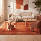 Blaeberry Modern Minimalist Border Abrash Rust Ember Sand Washable Indoor Outdoor Entryway Rug - RugzellaDigital Print RugRugzellaRugzellaBBB501-RECT-24x47-60x120cmRGZLLA151976Rectangle2' x 3'11" (60x120 cm)RECTANGLE | Blaeberry rectangle livingroom