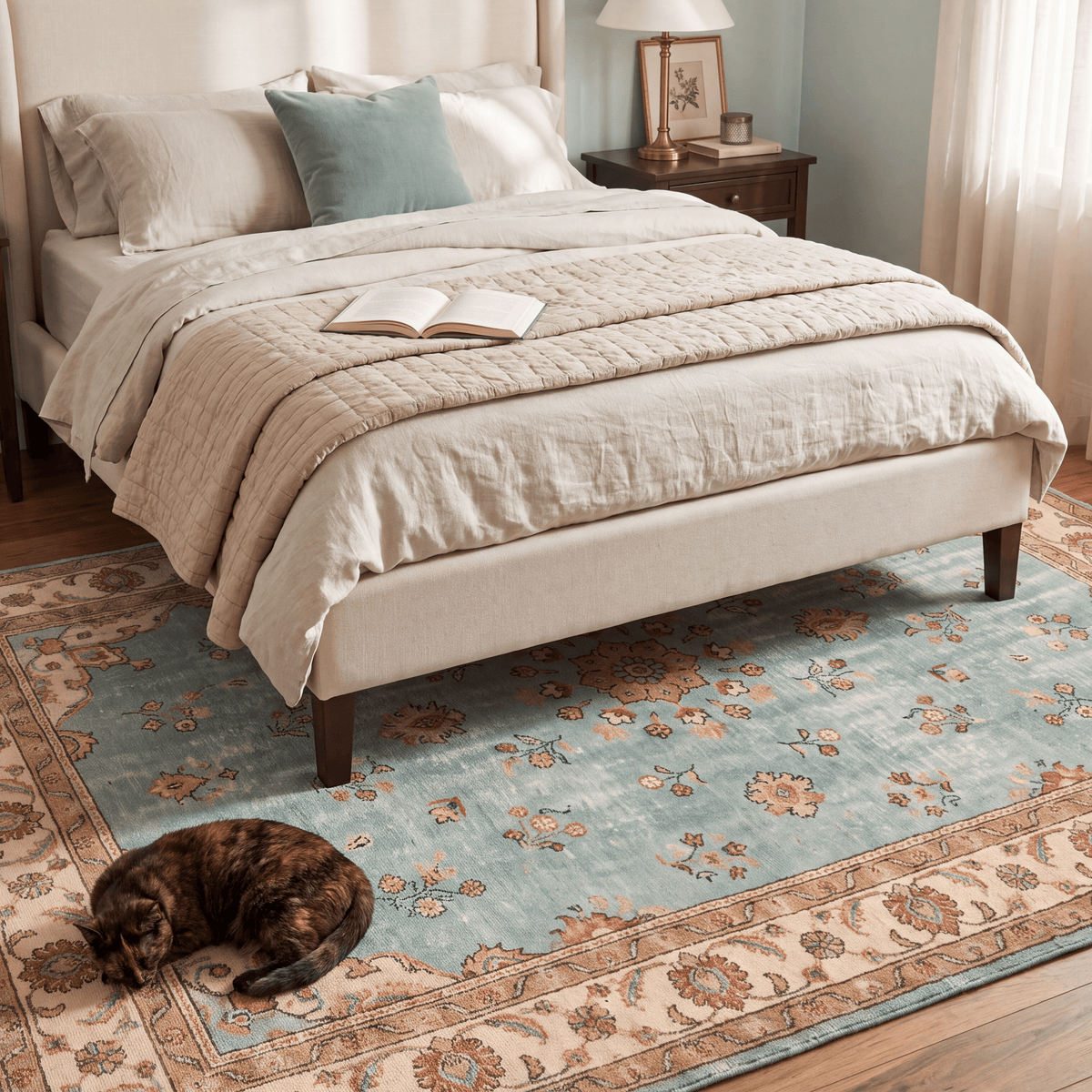 Bluff2 Traditional Medallion Border Teal Ivory Rust Washable Indoor Outdoor Entryway Rug - RugzellaDigital Print RugRugzellaRugzellaBBB407-RECT-24x47-60x120cmRGZLLA118141Rectangle2' x 3'11" (60x120 cm)RECTANGLE | Bluff2 rectangle bedroom