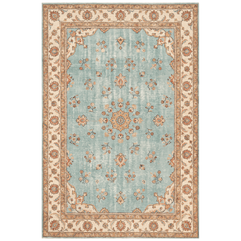 Bluff2 Traditional Medallion Border Teal Ivory Rust Washable Indoor Outdoor Entryway Rug - RugzellaDigital Print RugRugzellaRugzellaBBB407-RECT-24x47-60x120cmRGZLLA118141Rectangle2' x 3'11" (60x120 cm)RECTANGLE | HERO | Bluff2 rectangle