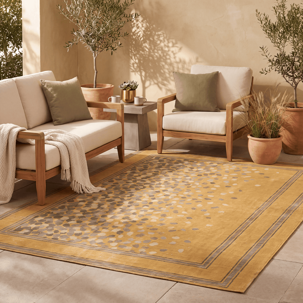 Bogbean Modern Speckled Mosaic Dot Ochre Olive Stone Washable Indoor Outdoor Entryway Rug - RugzellaDigital Print RugRugzellaRugzellaBBB502-RECT-24x47-60x120cmRGZLLA152311Rectangle2' x 3'11" (60x120 cm)RECTANGLE | Bogbean rectangle outdoor