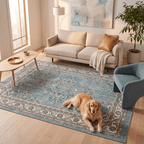 Bracketfern Modern Speckled Mosaic Dot Teal Beige Slate Washable Indoor Outdoor Entryway Rug - RugzellaDigital Print RugRugzellaRugzellaBBB503-RECT-24x47-60x120cmRGZLLA152646Rectangle2' x 3'11" (60x120 cm)RECTANGLE | Bracketfern rectangle livingroom