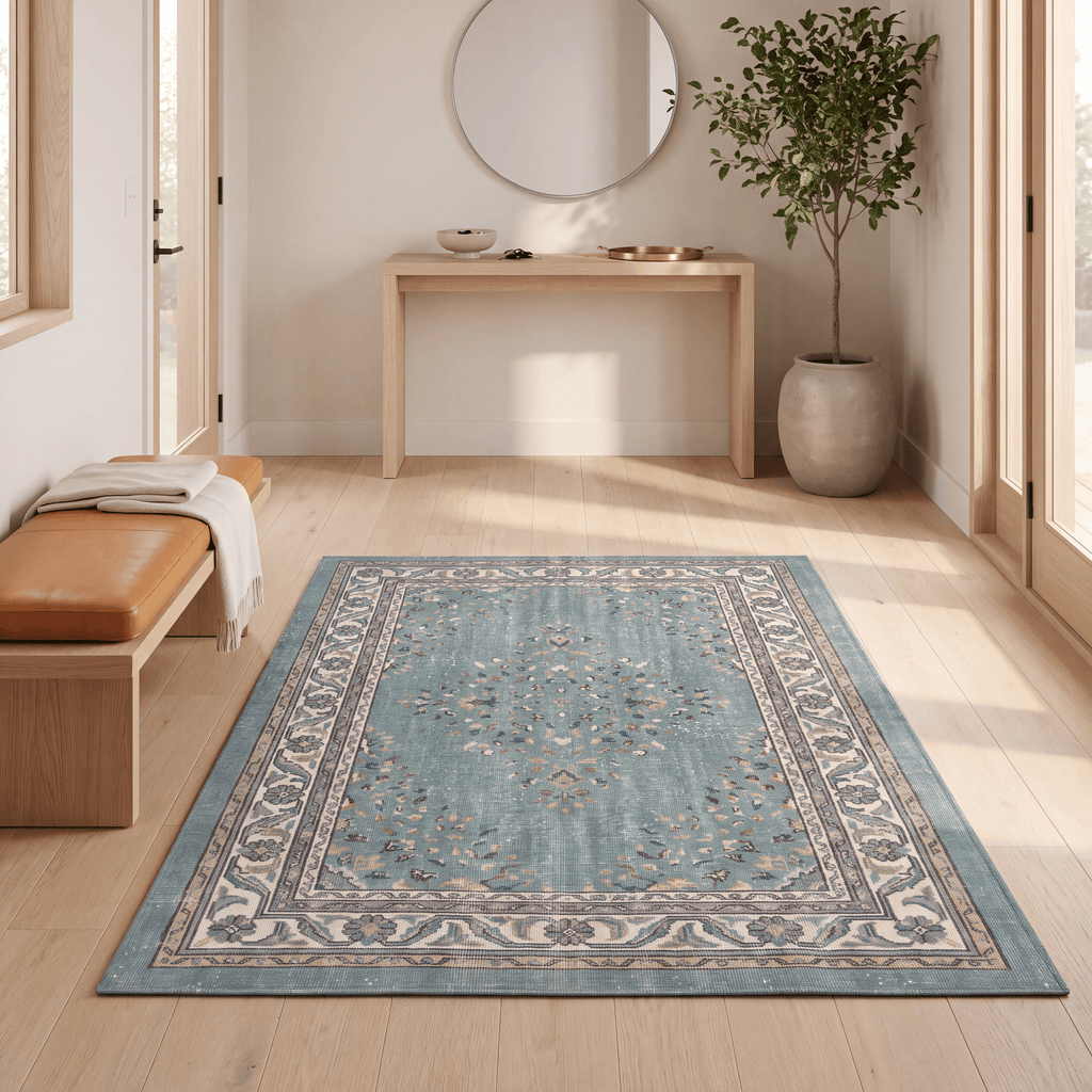 Bracketfern Modern Speckled Mosaic Dot Teal Beige Slate Washable Indoor Outdoor Entryway Rug - RugzellaDigital Print RugRugzellaRugzellaBBB503-RECT-24x47-60x120cmRGZLLA152646Rectangle2' x 3'11" (60x120 cm)RECTANGLE | Bracketfern rectangle entryway