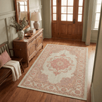 Brae Traditional Medallion Border Sage Green Ivory Rose Washable Indoor Outdoor Entryway Rug - RugzellaDigital Print RugRugzellaRugzellaBBB441-RECT-24x47-60x120cmRGZLLA126181Rectangle2' x 3'11" (60x120 cm)RECTANGLE | Brae rectangle entryway
