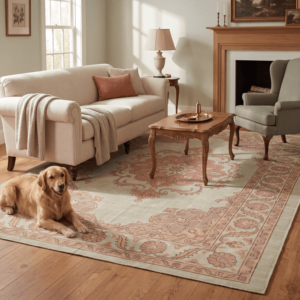 Brae Traditional Medallion Border Sage Green Ivory Rose Washable Indoor Outdoor Entryway Rug - RugzellaDigital Print RugRugzellaRugzellaBBB441-RECT-24x47-60x120cmRGZLLA126181Rectangle2' x 3'11" (60x120 cm)RECTANGLE | Brae rectangle livingroom
