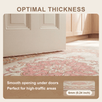 Brae Traditional Medallion Border Sage Green Ivory Rose Washable Indoor Outdoor Entryway Rug - RugzellaDigital Print RugRugzellaRugzellaBBB441-RECT-24x47-60x120cmRGZLLA126181Rectangle2' x 3'11" (60x120 cm)SHARED | Brae feature thickness