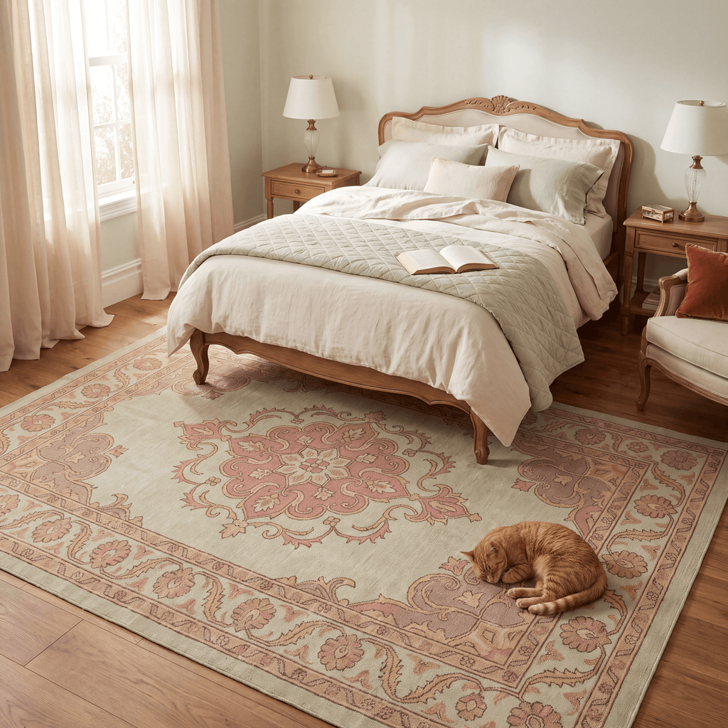 Brae Traditional Medallion Border Sage Green Ivory Rose Washable Indoor Outdoor Entryway Rug - RugzellaDigital Print RugRugzellaRugzellaBBB441-RECT-24x47-60x120cmRGZLLA126181Rectangle2' x 3'11" (60x120 cm)RECTANGLE | Brae rectangle bedroom