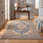 Bulrush Traditional Overdyed Slate Gray Bone Gold Washable Indoor Outdoor Entryway Rug - RugzellaDigital Print RugRugzellaRugzellaBBB507-RECT-24x47-60x120cmRGZLLA153316Rectangle2' x 3'11" (60x120 cm)RECTANGLE | Bulrush rectangle entryway