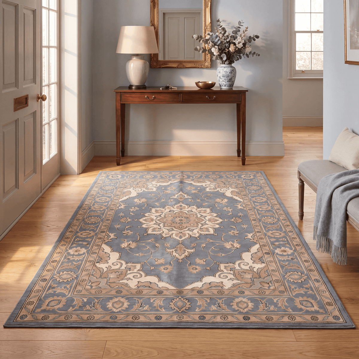 Bulrush Traditional Overdyed Slate Gray Bone Gold Washable Indoor Outdoor Entryway Rug - RugzellaDigital Print RugRugzellaRugzellaBBB507-RECT-24x47-60x120cmRGZLLA153316Rectangle2' x 3'11" (60x120 cm)RECTANGLE | Bulrush rectangle entryway