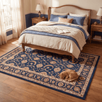 Burdock Traditional Overdyed Medallion Indigo Ivory Madder Red Washable Indoor Outdoor Entryway Rug - RugzellaDigital Print RugRugzellaRugzellaBBB508-RECT-24x47-60x120cmRGZLLA153651Rectangle2' x 3'11" (60x120 cm)RECTANGLE | Burdock rectangle bedroom