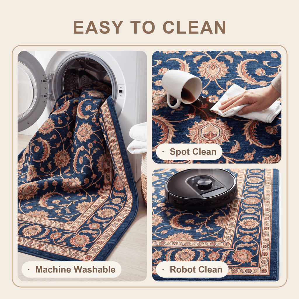 Burdock Traditional Overdyed Medallion Indigo Ivory Madder Red Washable Indoor Outdoor Entryway Rug - RugzellaDigital Print RugRugzellaRugzellaBBB508-RECT-24x47-60x120cmRGZLLA153651Rectangle2' x 3'11" (60x120 cm)SHARED | Burdock feature clean