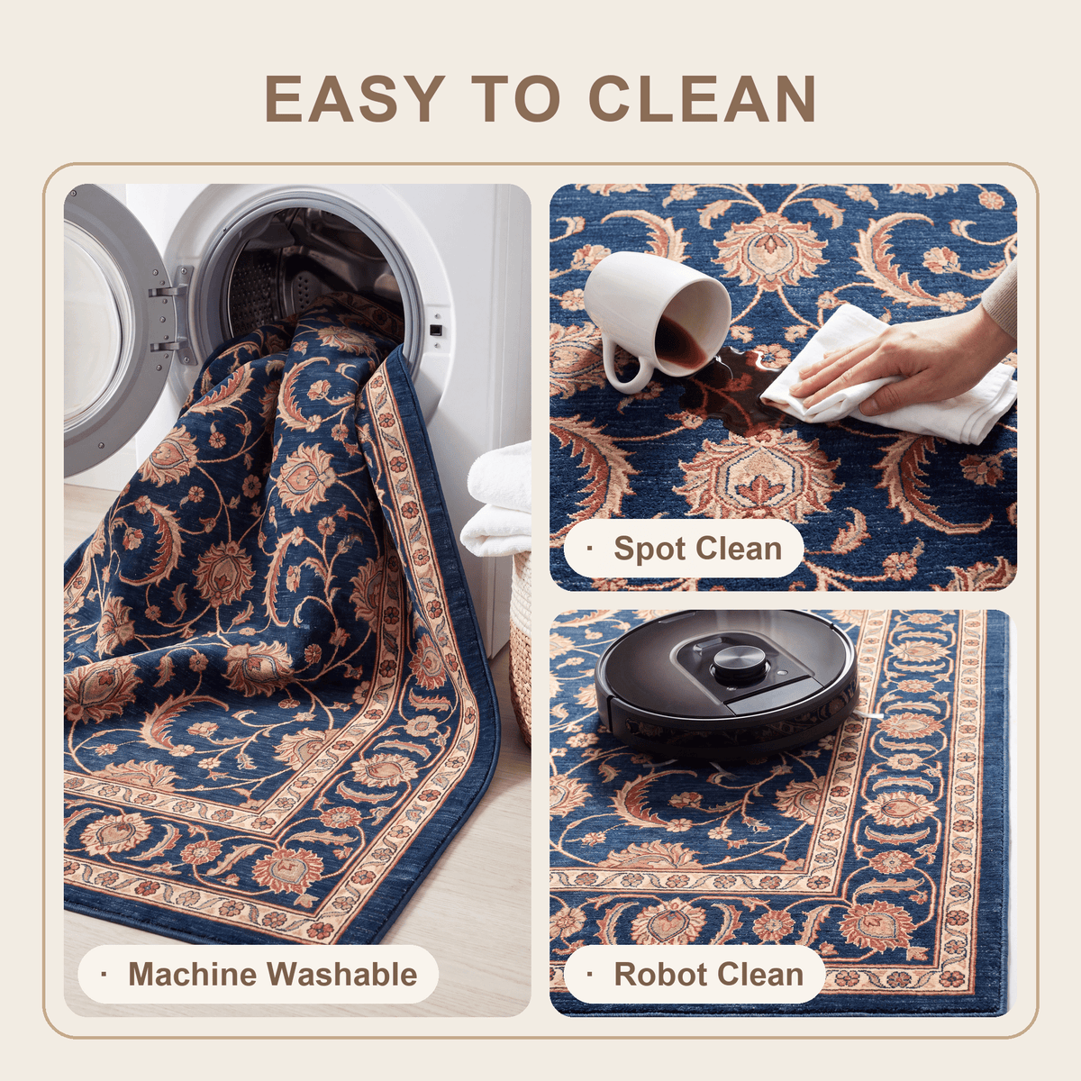 Burdock Traditional Overdyed Medallion Indigo Ivory Madder Red Washable Indoor Outdoor Entryway Rug - RugzellaDigital Print RugRugzellaRugzellaBBB508-RECT-24x47-60x120cmRGZLLA153651Rectangle2' x 3'11" (60x120 cm)SHARED | Burdock feature clean